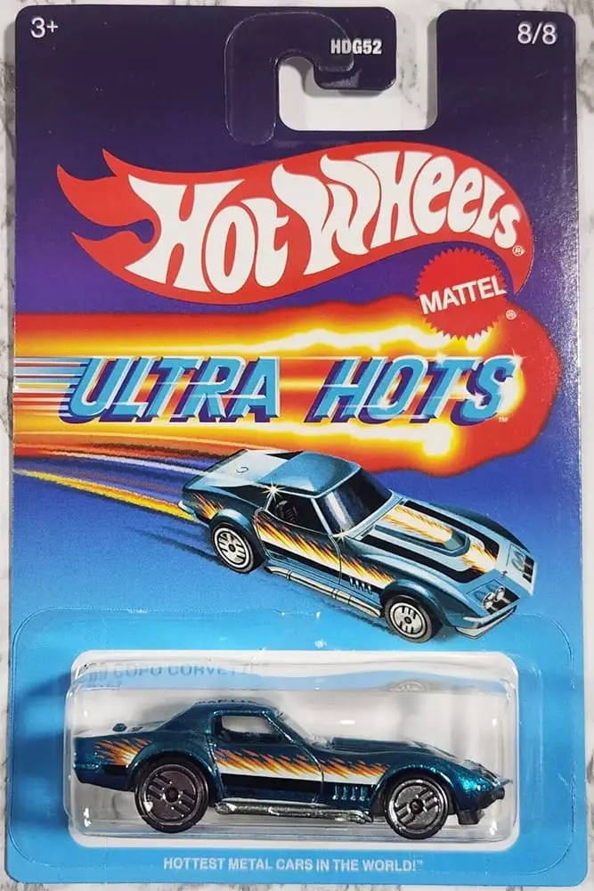 Hot Wheels Ultra Hots Retro 2025 Edition 1:64 Scale 69 Copo Corvette Die-Cast Vehicles With Full Front & Rear Decoration Vum Parts For Ages 3+ 1