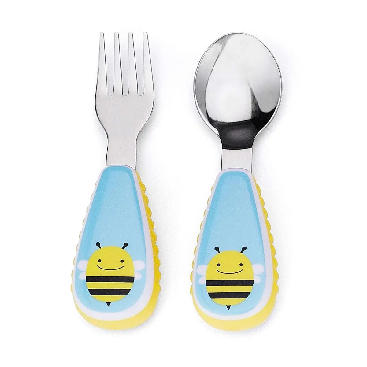 Skip Hop Zoo Utensils Fork & Spoon Bee - Weaning Accessory For Ages 0-3 Years 1