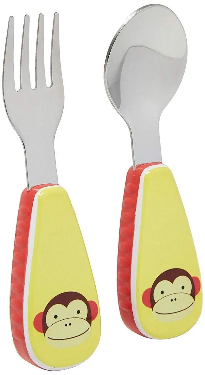 Skip Hop Zoo Utensils Fork & Spoon Monkey - Weaning Accessory For Ages 0-3 Years 1