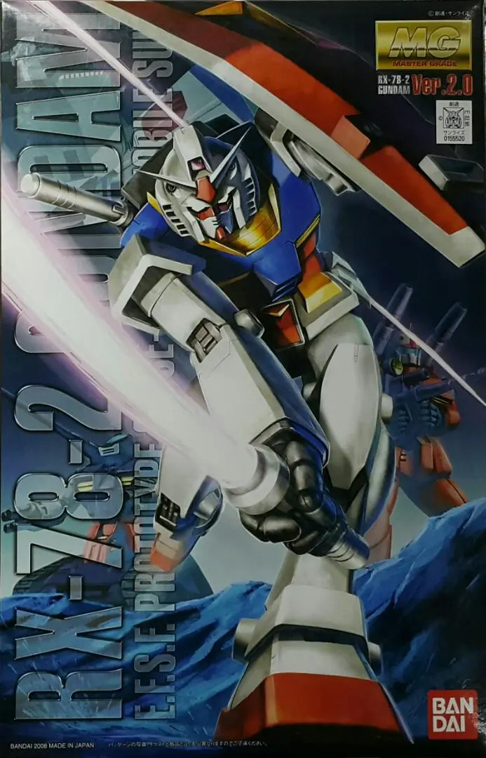 Bandai 55520 地球聯邦宇宙軍 白兵戰用 機動戰士 Rx-78-2 高達 2.0版 拼裝模型 Mg Master Grade 1/100 Rx-78-2 Gundam Ver.2.0 E.F.S.F. Prototype Close-Combat Mobile Suit Model Kit (Epc-2449-60) L 1