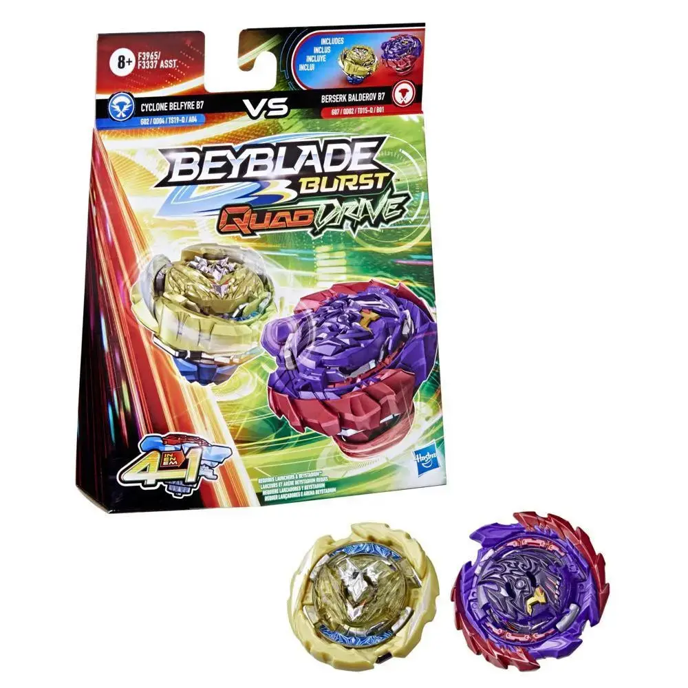 Beyblade Burst Quaddrive Berserk Balderov B7 And Cyclone Belfyre B7 Spinning Top Dual Pack For Kids Ages 8 And Up 1