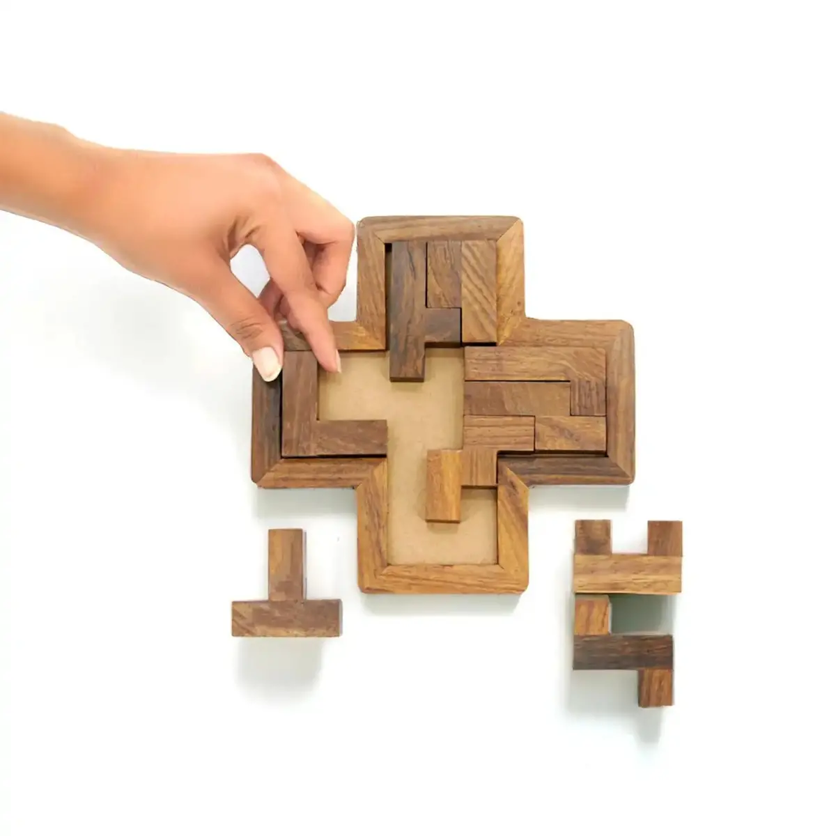 Mittimate Wooden Cross Pentomino Puzzle – Brain-Boosting Jigsaw Game For Kids (6-10 Years) | Fun & Educational Birthday Gift 1