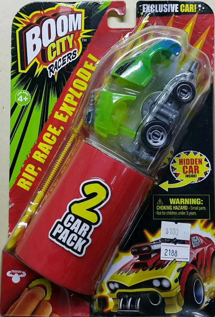 Moose 40059 城市爆碰車 雙車裝 系列一 Boom City Racers 2 Car Pack Hot Tamale + 1 Mystery Car Set (Epc-2188-20) 存 1
