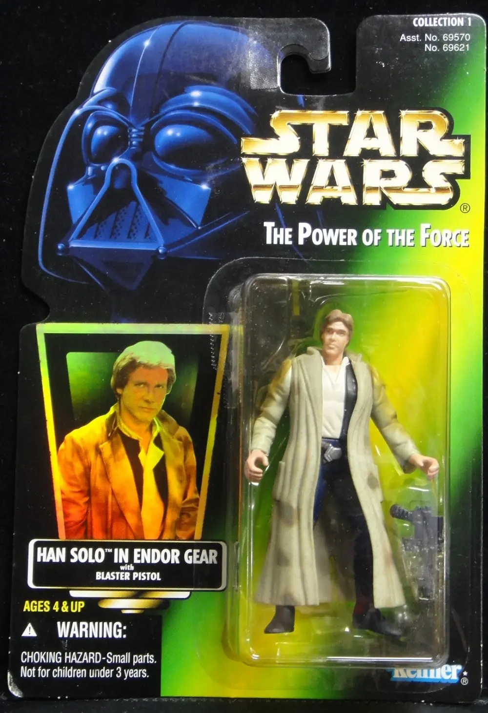 Kenner 星球大戰 Star Wars The Power Of The Force Han-Solo In Endor Gear With Blaster Pistol 69621 (Pa#0) 1