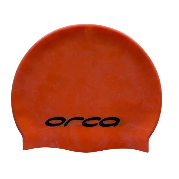 Silicone Swim Cap Orange Orca 1