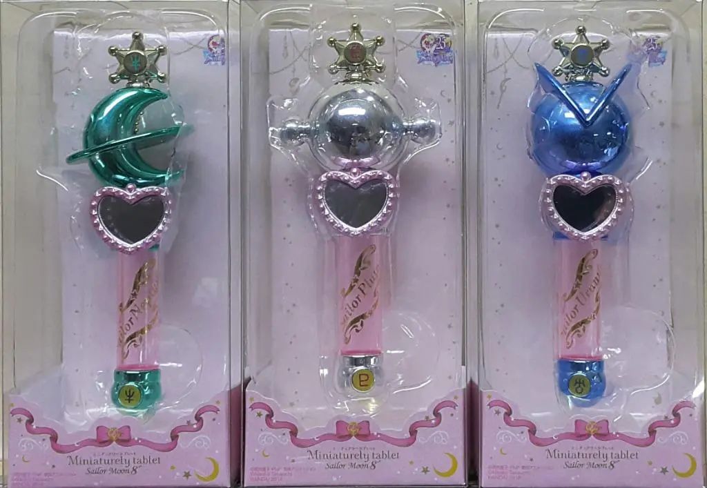 Bandai 19081 美少女戰士 海王美智留 海王滿 冥王雪奈 冥王剎那 天王遙 變身棒 盒蛋套裝 Sailor Moon 8 Sailor Neptune Sailor Pluto Sailor Uranus Miniaturely Tablet Set (Epc-1740-48S) 存 1