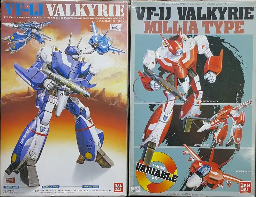 Bandai 30498 46232 1/72 超時空要塞 韋基利 麥斯 米娜 三變模型 The Super Dimension Fortress Macross Vf-1J Variable Valkyrie Maximilian Type & Millia Type (Buy) 1141168476 1