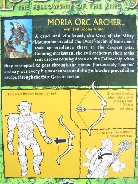 Toy Biz 魔戒 魔戒現身 Lord Of The Rings Fellowship Of The Ring Moria Orc Archer With Evil Goblin Armor (Lotr-81439) 1113132120 2