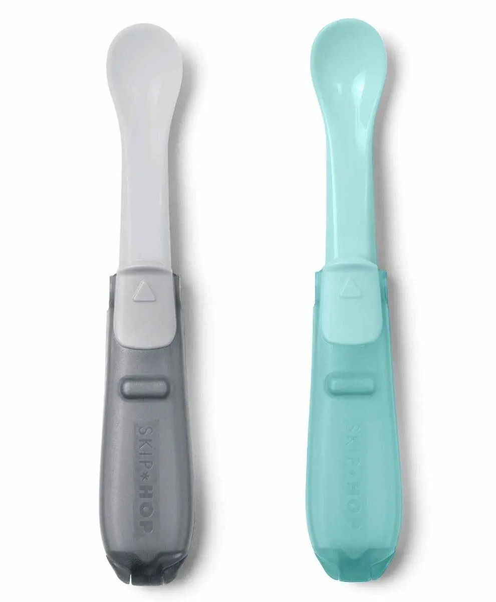 Skip Hop Easy-Fold Travel Spoons Teal-Grey - Weaning Accessory For Ages 0-3 Years 1