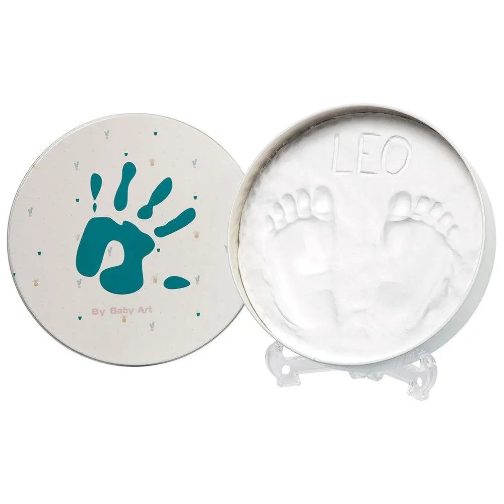 Baby Art Round Magic Box Nursery Decor White - Hand & Foot Print For Ages 0-3 Years 1