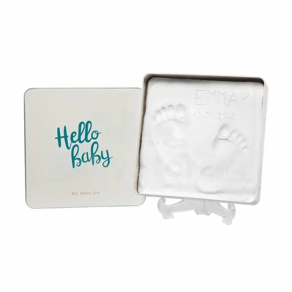 Baby Art Round Magic Box Nursery Decor White - Foot Print For Ages 0-3 Years 1