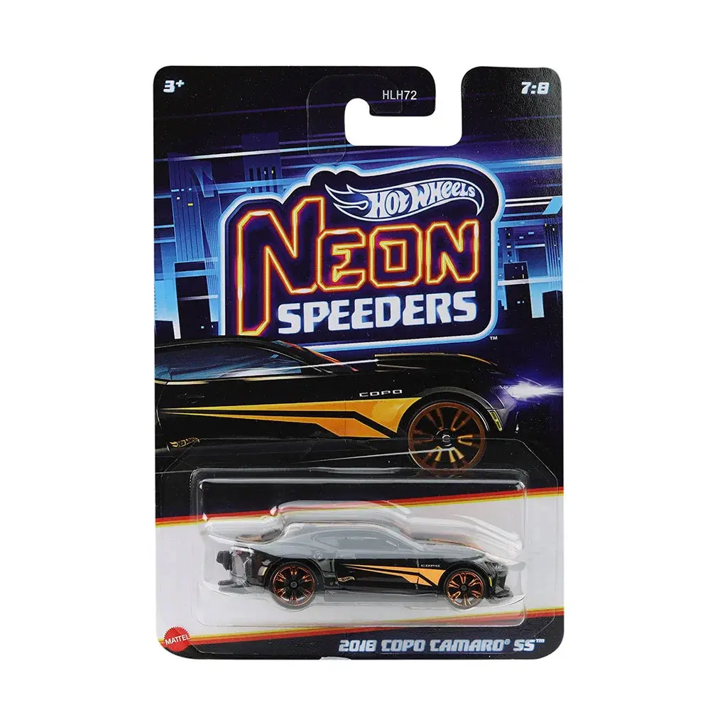 Hot Wheels Neon Speeder 2025 Edition 1:64 Scale 2018 Copo Camaro Ss Die-Cast Vehicles For Ages 3+ 1