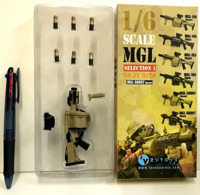 1/6 Zytoys Mgl Selection 1 No. Zy8020 Toy Short Gun Mgl-Short Desert 12‘ 軍人公仔用 現代槍械 武器 (Piu125 店) 1