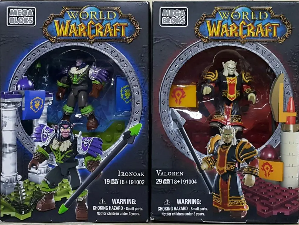Mega Bloks 91002 91004 魔獸世界 聯盟陣營 夜精靈 獵人 部落陣營 血精靈 牧師 套裝 World Of Warcraft Ironoak Night Elf Hunter Valoren Blood Elf Priest Set (Piu/Kw32+33-14S) 存 1