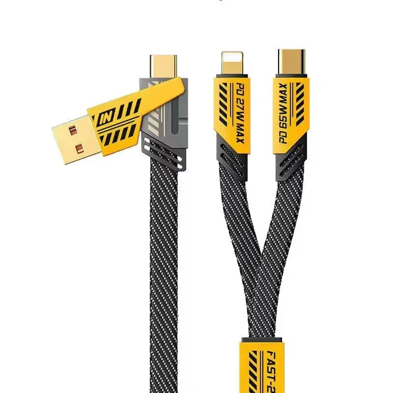 4-In-1 Mech Style Zinc Alloy Usb Fast Charging & Data Cable 1