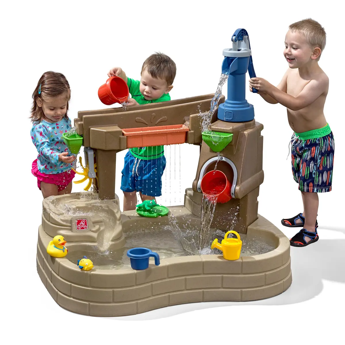 Step2 Pump & Splash Discovery Pond Water Table Outdoor Water Toy With Water Pump, Brown 2