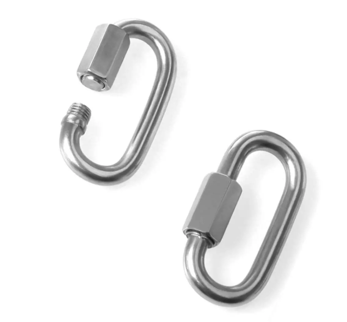 Reznor Oval Shape Stainless Steel Screw Link Snap Hook Carabiner Swing Hook, Pack Of 2 1