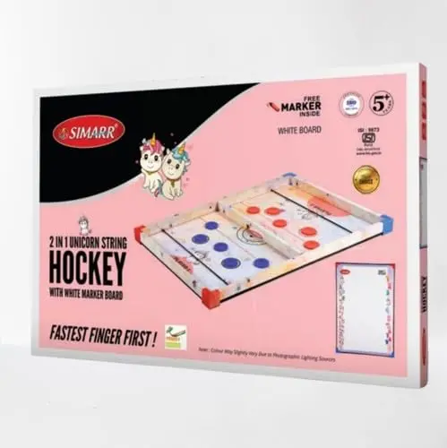 Simarr 2 In 1 String Hockey With White Board Unicorn Edition For Kids Ages 5 Years And Up 1