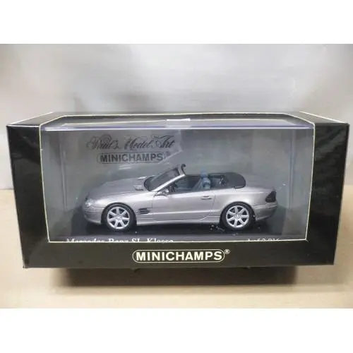 Minichamps 1/43 Mercedes-Benz Sl Class Cabnolet 2003 Dark Silver Metallic (400 031034) (05450) (Piu110) 1