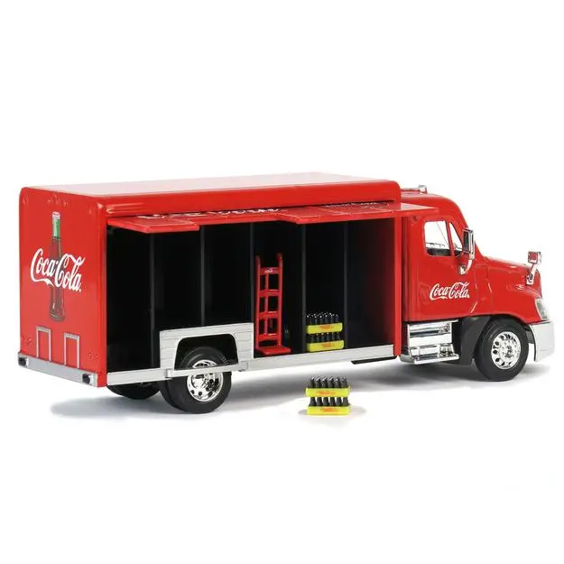 Motorcity 1/50 Coca Cola Beverage Delivery Truck With 2 Sliding Doors Handcart And 4 Bottle Cases (450060) (50060) (C1128-63) 2