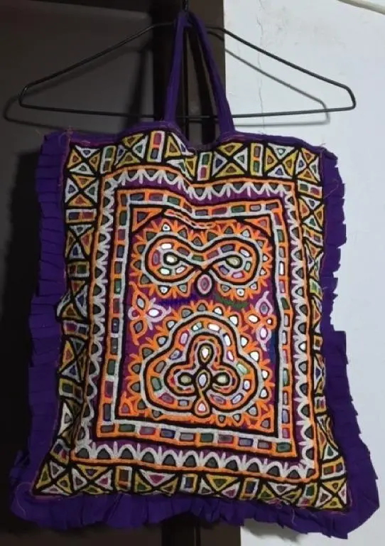 印度民族袋 Tote Bag Old Katchi Vintage Katchi Mirror Work Hand Embroidery Bags From India B31581828 E3510-632N 1