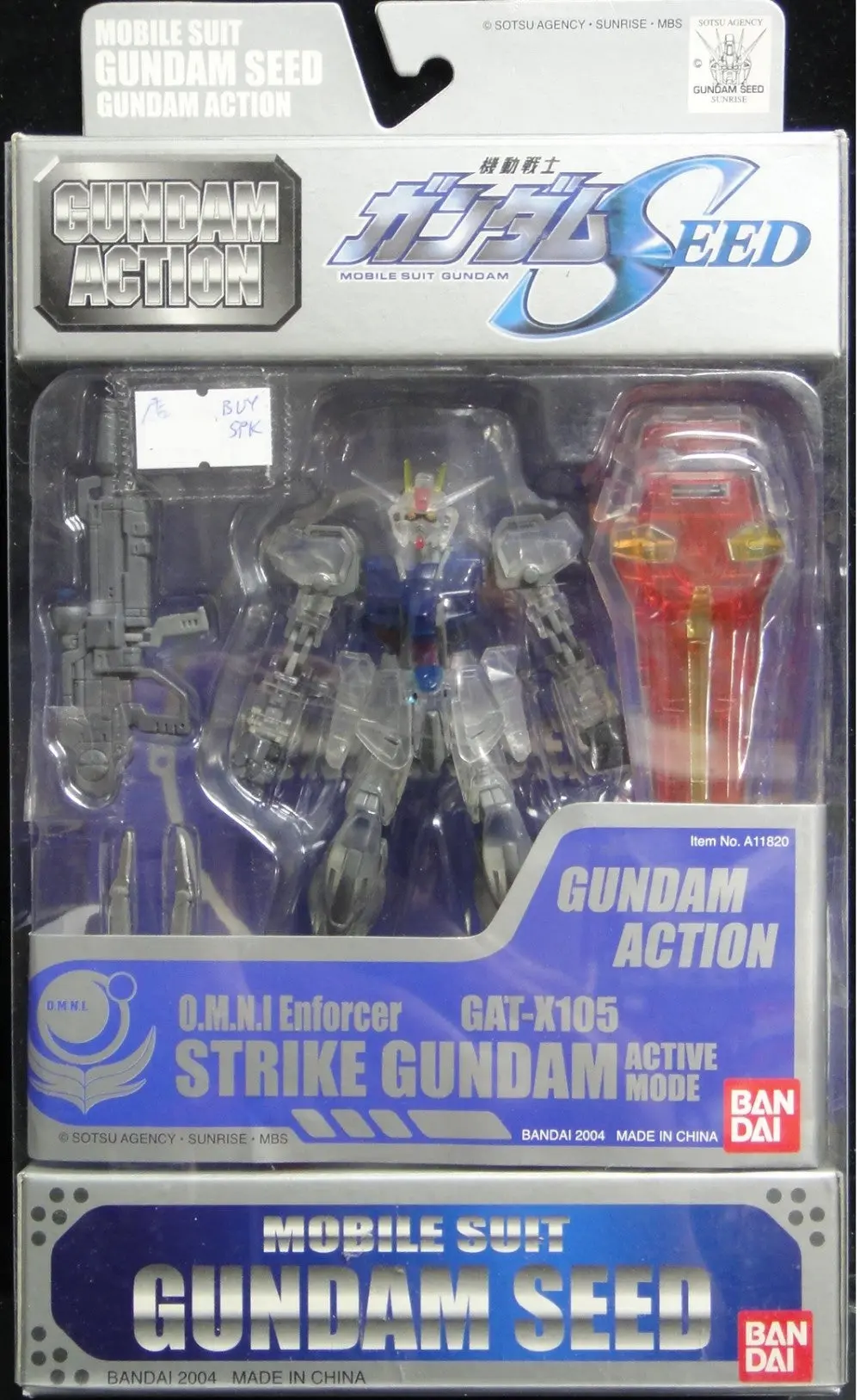 萬代 機動戰士高達seed 突擊高達 起動模式 Bandai Gundam Action Mobile Suit Gundam Seed Gat-X105 O.M.N.I Enforcer Strike Gundam Active Mode (Buy-11820-Spk) 1