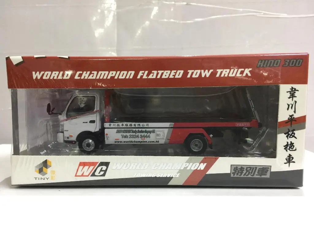 Toyeast Tiny City Die-Cast Model Car Hino 300 World Champion Flatbed Tow Truck 韋川平板拖車 Atc64468 14340 (C1120-10) 1