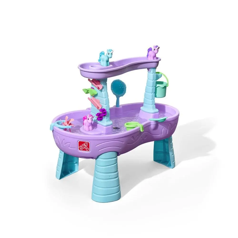 Step2 Rain Showers & Unicorns Water Table Kids Water Play Table With 13-Pc Unicorn Toy Accessory Set, Purple 1