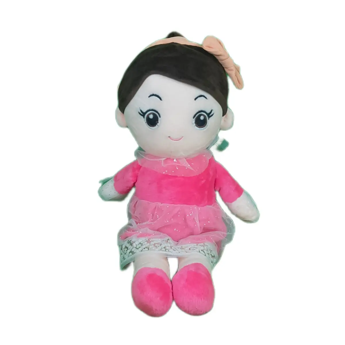 Play Hour Ellie Rag Doll Plush Soft Toy Wearing Pink Dress For Ages 3 Years And Up, 45Cm 1