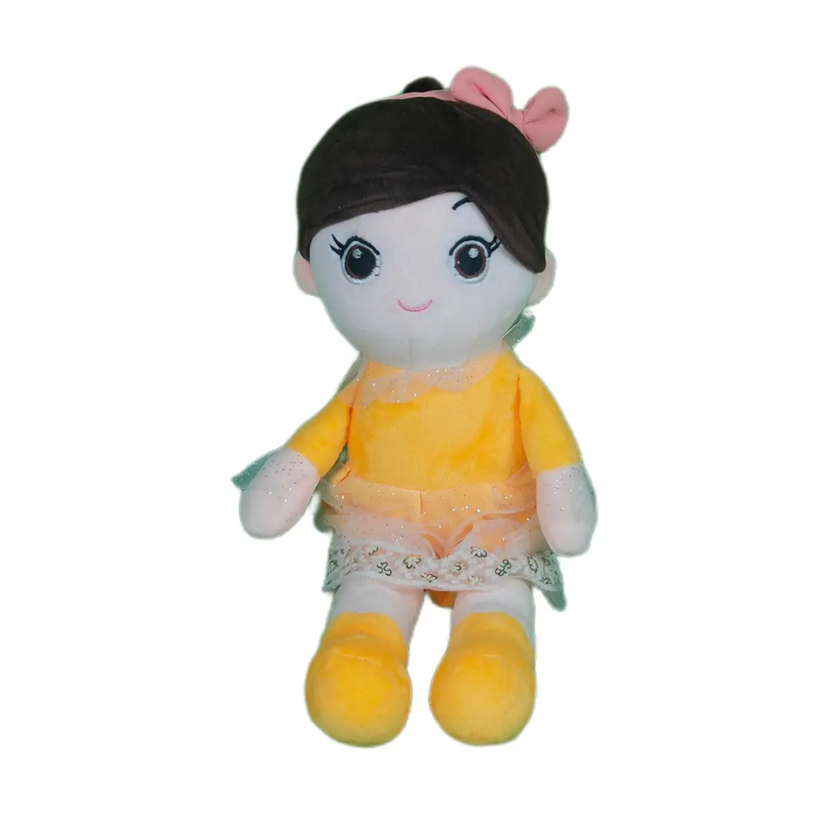 Play Hour Ellie Rag Doll Plush Soft Toy Wearing Yellow Dress For Ages 3 Years And Up, 45Cm 1
