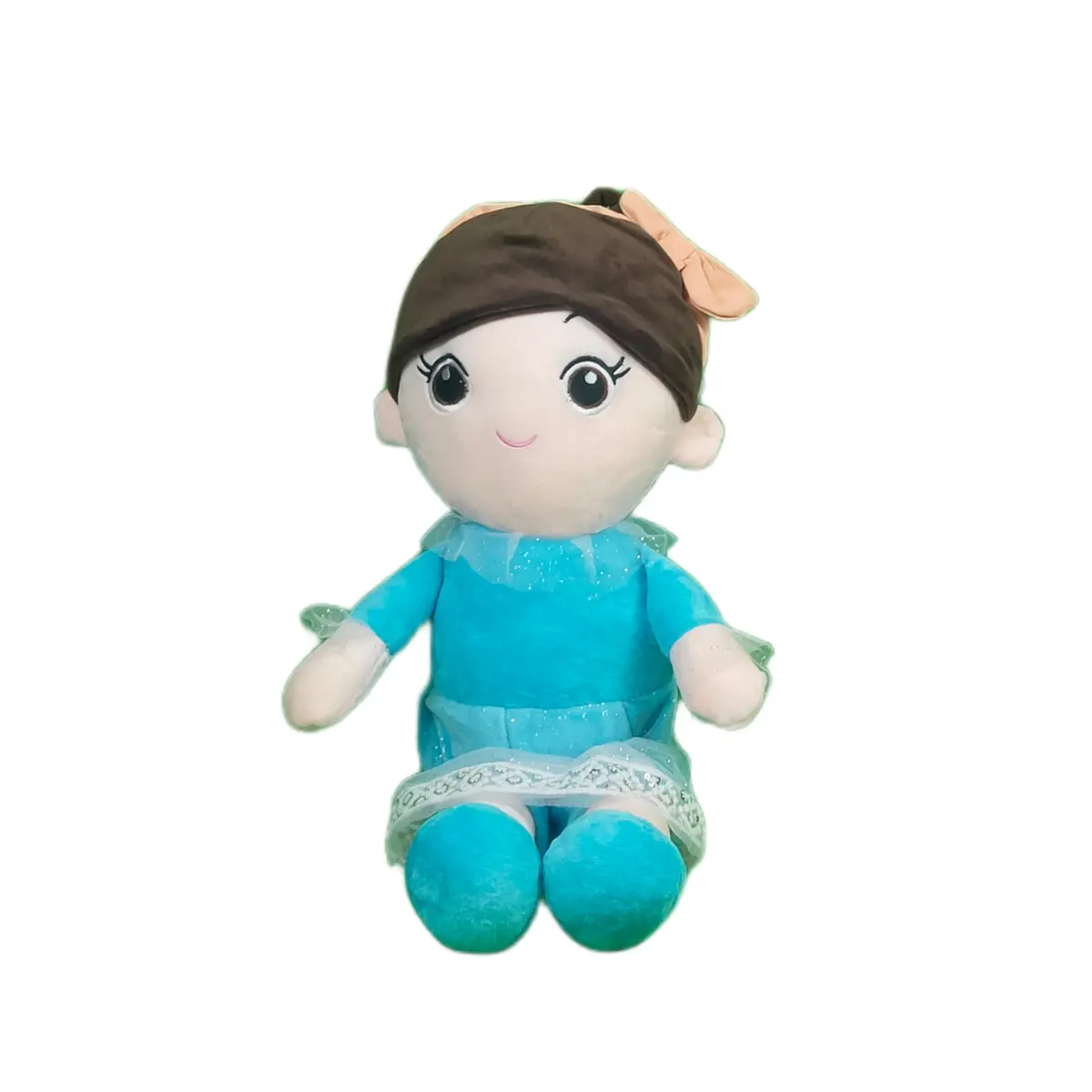 Play Hour Ellie Rag Doll Plush Soft Toy Wearing Sky Frock For Ages 3 Years And Up, 65Cm 1