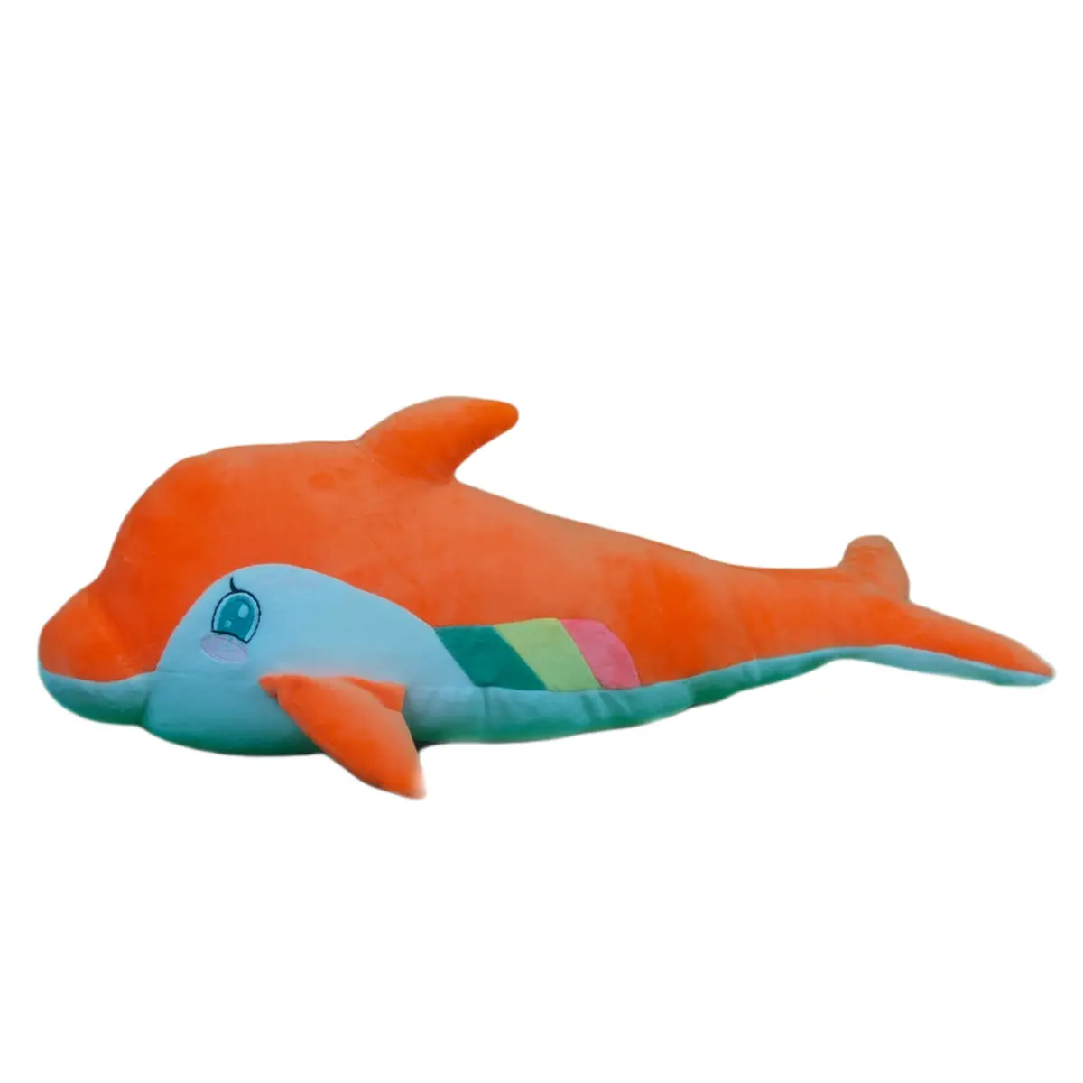 Play Hour Stripley Dolphin Plush Soft Toy For Ages 3 Years And Up - Orange, 60Cm 1