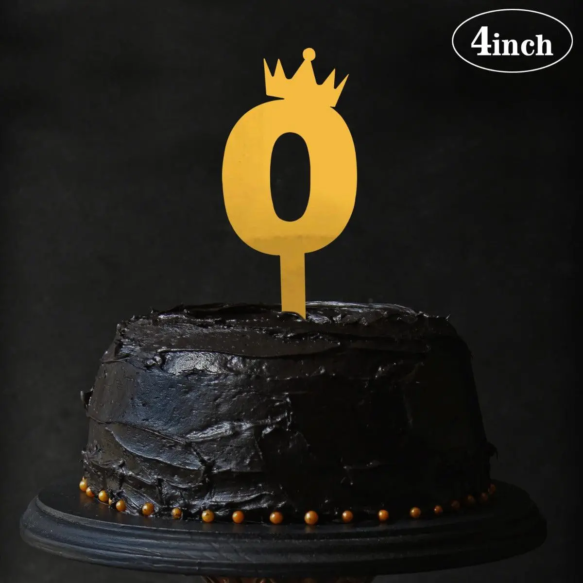 Partycorp Gold Acrylic Number Zero Digit 4 Inch Cake Topper,1 Piece 1