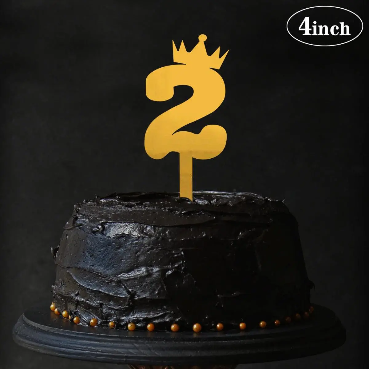 Partycorp Gold Acrylic Number Two Digit 4 Inch Cake Topper,1 Piece 1