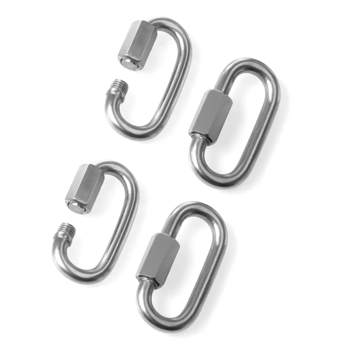 Reznor Oval Shape Stainless Steel Screw Link Snap Hook Carabiner Swing Hook, Pack Of 4 1