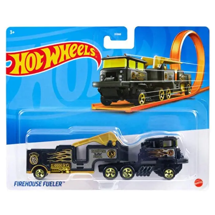 Hot Wheels 1:64 Scale Track Trucks Firehouse Fueler Racing Rig For Ages 3+ 1