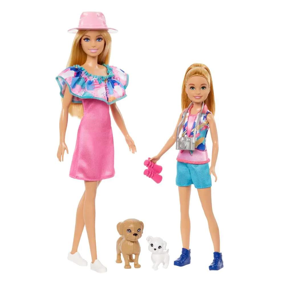 Barbie & Stacie Doll Set With 2 Pet Dogs & Accessories, Dolls With Blonde Hair & Blue Eyes, Summer Clothes 1