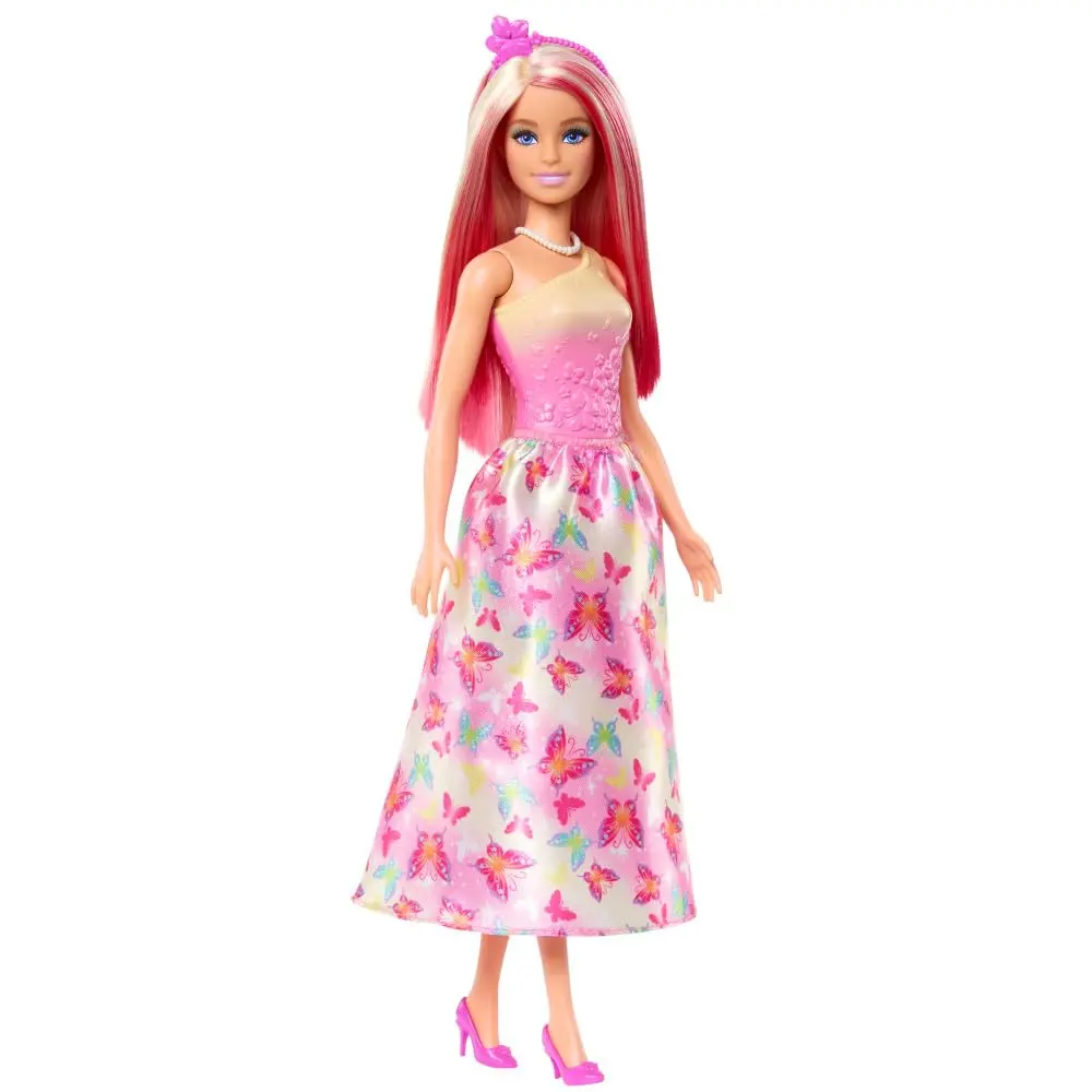 Barbie Royal Doll With Pink And Blonde Hair, Butterfly-Print Skirt And Accessorie 1