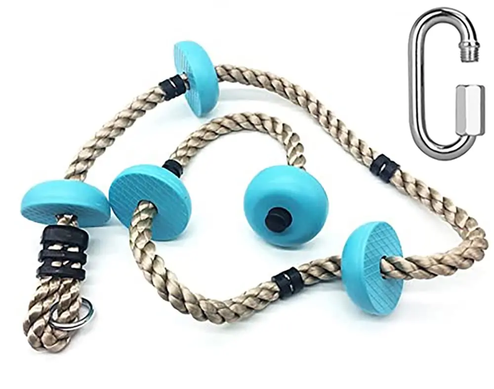 Reznor 6.5Ft Climbing Rope With 5 Plastic Knots Ideal For Tree Houses And Climbing Frames, Blue 1