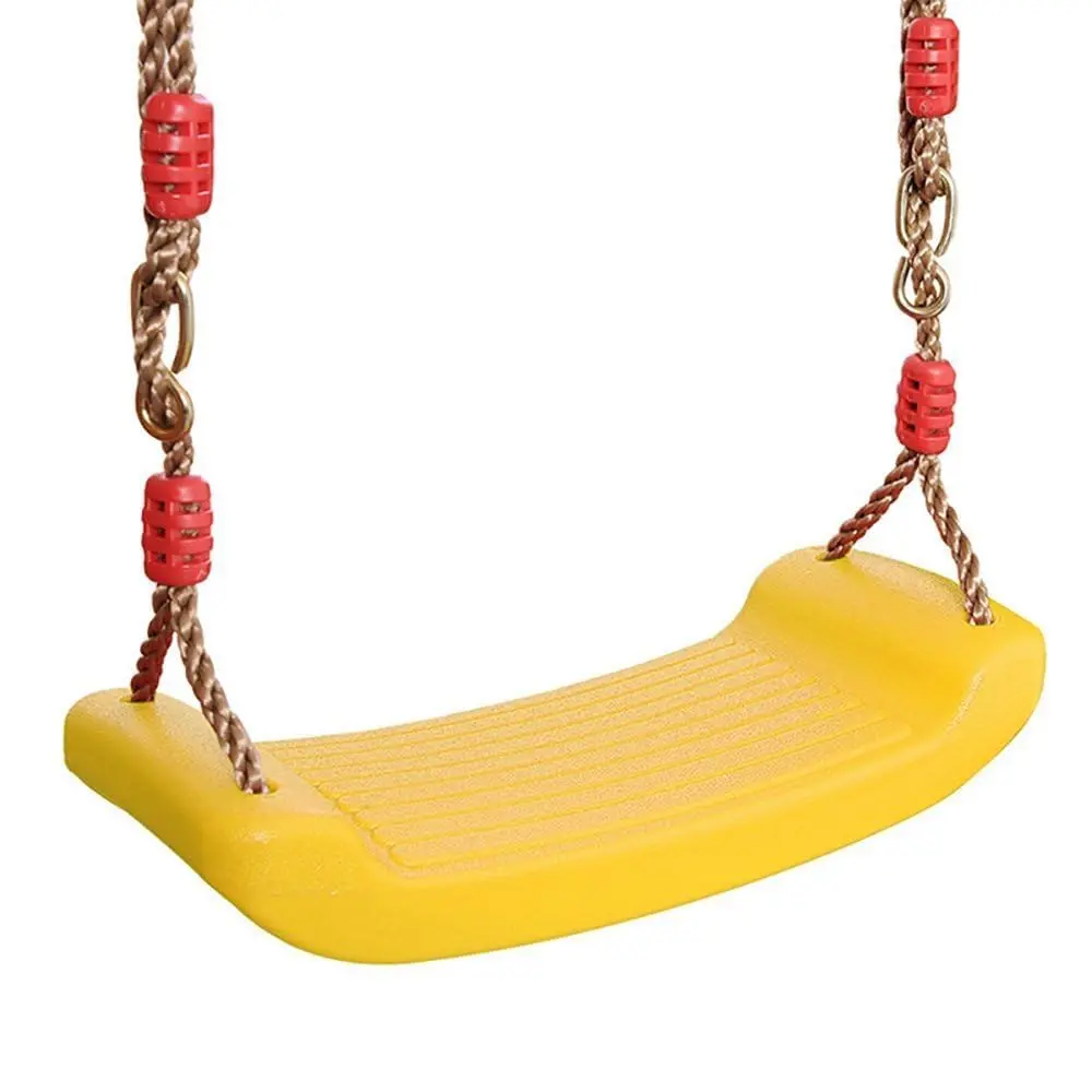 Reznor Plastic Swing Seat With Hight Adjustable Strong Rope Tree Swing For 3-12 Years Kids Children, Yellow 1