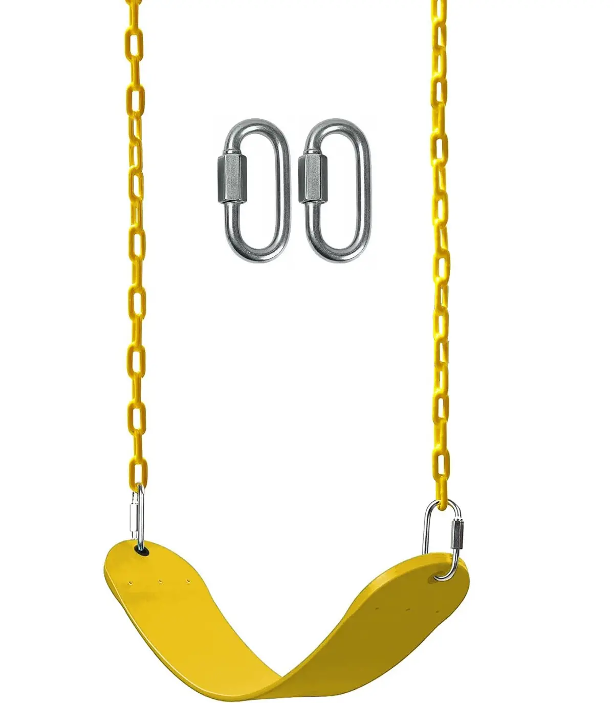Reznor Eva Plastic Flexible Swing Seat With 60 Inch Plastic Coated Chain Set, Weight Support Upto 150Kg, Yellow 1