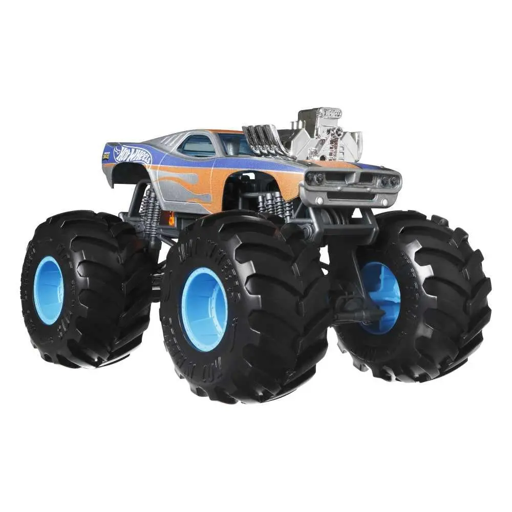 Hot Wheels 1:24 Scale Oversized Monster Truck Rodger Dodger Die-Cast Toy Truck With Giant Wheels & Cool Designs 1