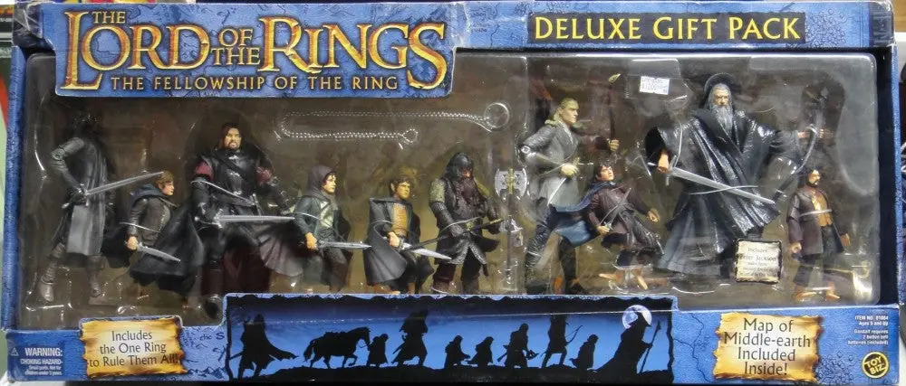 Toy Biz 魔戒首部曲 魔戒現身 佛羅多 甘道夫 亞拉岡 勒苟拉斯 金靂 波羅莫 山姆 梅里 皮聘 彼德積遜 The Lord Of The Rings The Fellowship Of The Ring Deluxe Gift Pack Frodo Gandalf Aragorn Legolas Gimli Boromir Samwise Merry Pippin Peter Jackson (Lotr-81084) 1133019088 1