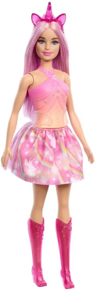 Barbie Unicorn Doll With Pink Hair, Ombre Outfit And Unicorn Accessories For Kids Ages 3+ 1