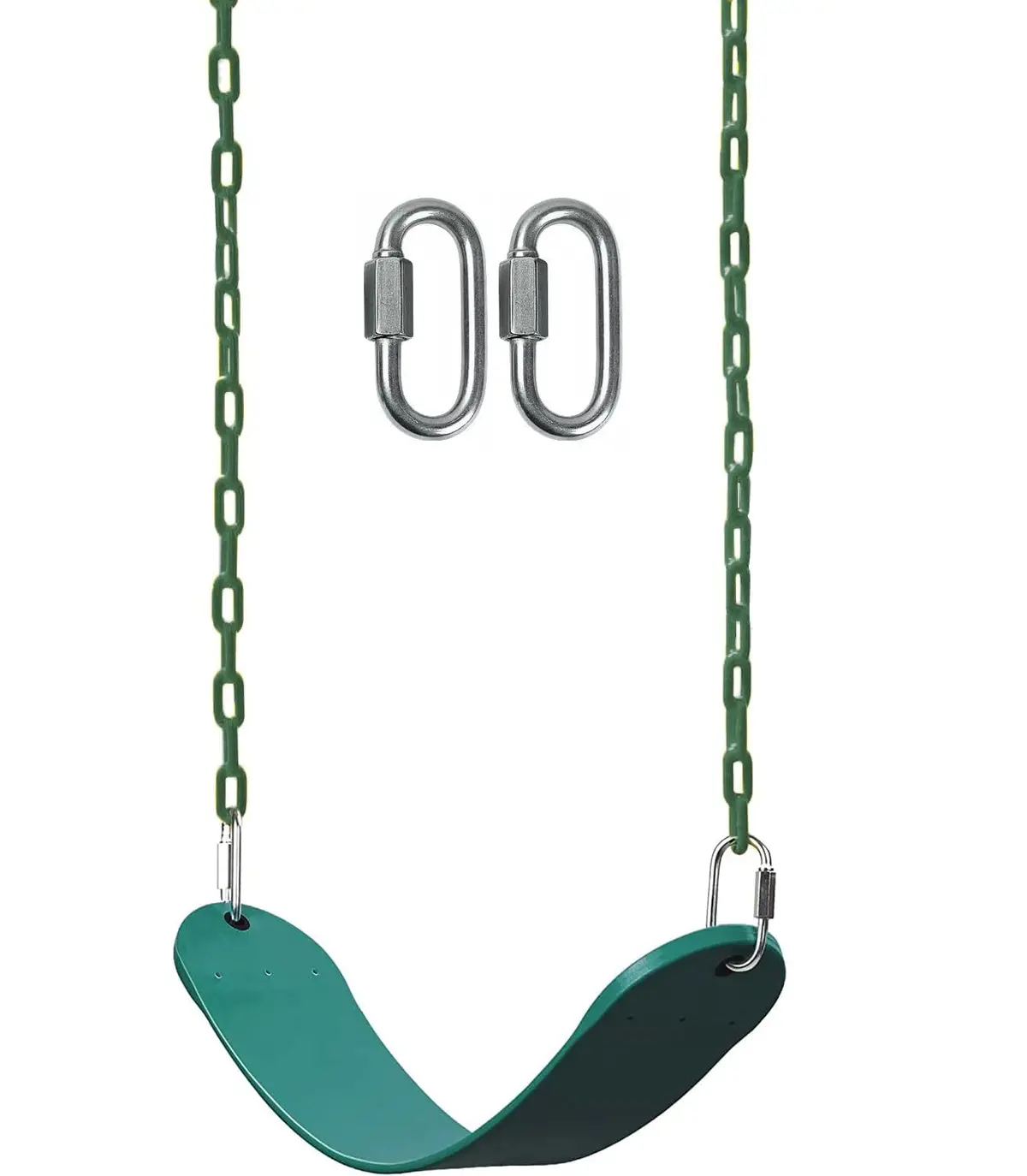 Reznor Eva Plastic Flexible Swing Seat With 60 Inch Plastic Coated Chain Set, Weight Support Upto 150Kg, Green 1