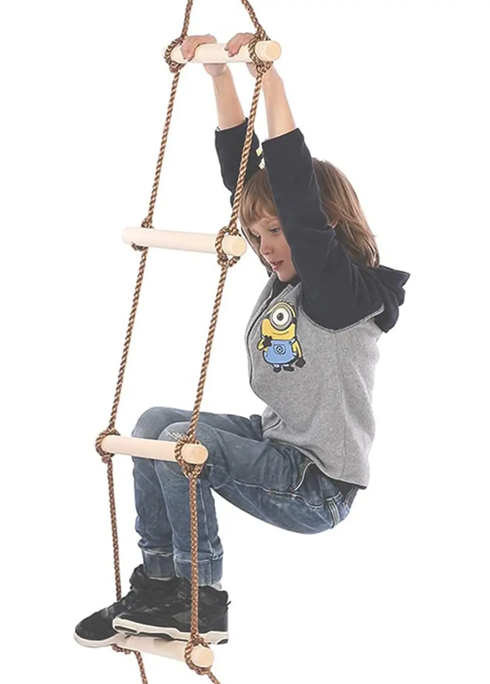 Reznor 6.5 Feet Climbing Rope Ladder Ninja Ladder Ninja Warrior Slackline Ladder Rope Swing For Children, 6 Rungs 1