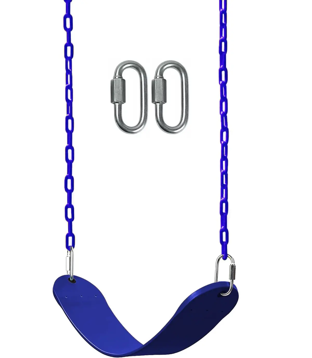 Reznor Eva Plastic Flexible Swing Seat With 79 Inch Plastic Coated Chain Set, Weight Support Upto 150Kg, Blue 1