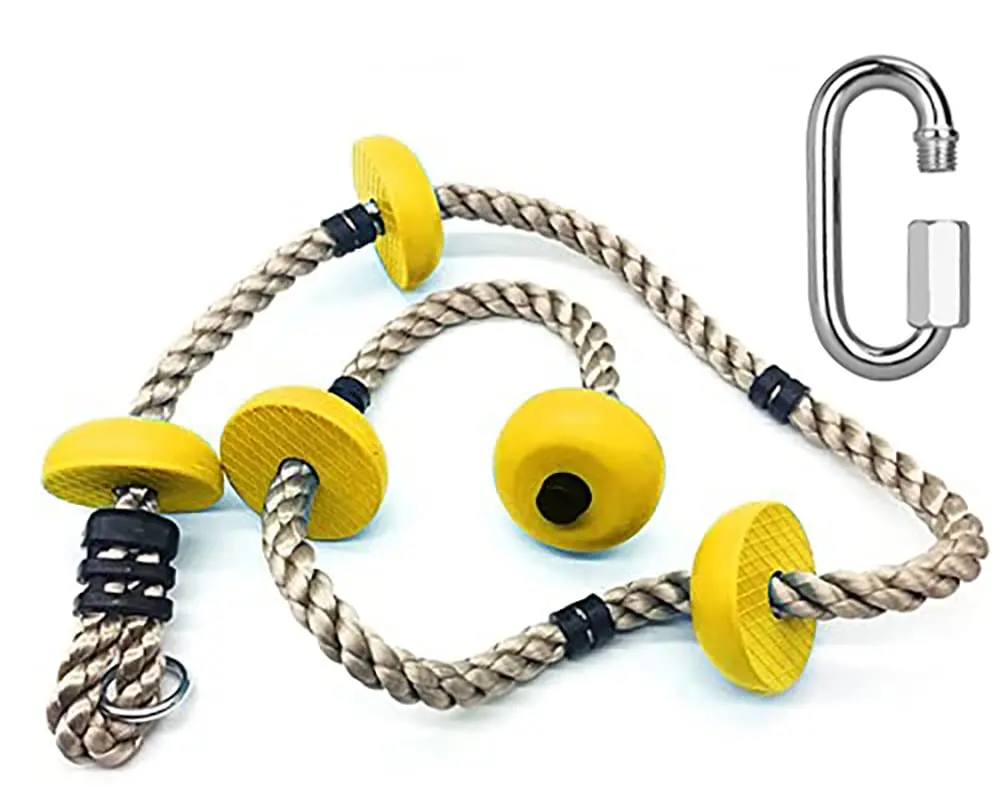 Reznor 6.5Ft Climbing Rope With 5 Plastic Knots Ideal For Tree Houses And Climbing Frames, Yellow 1