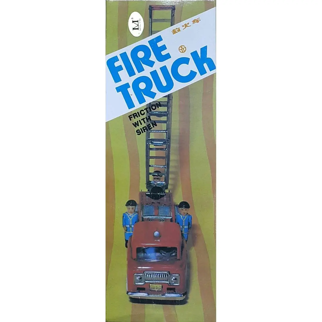 Metal King Mf718 鐵皮 救火車 消防車 Tin Toys Collectable Item Fire Truck Fire Engine Friction With Siren 1