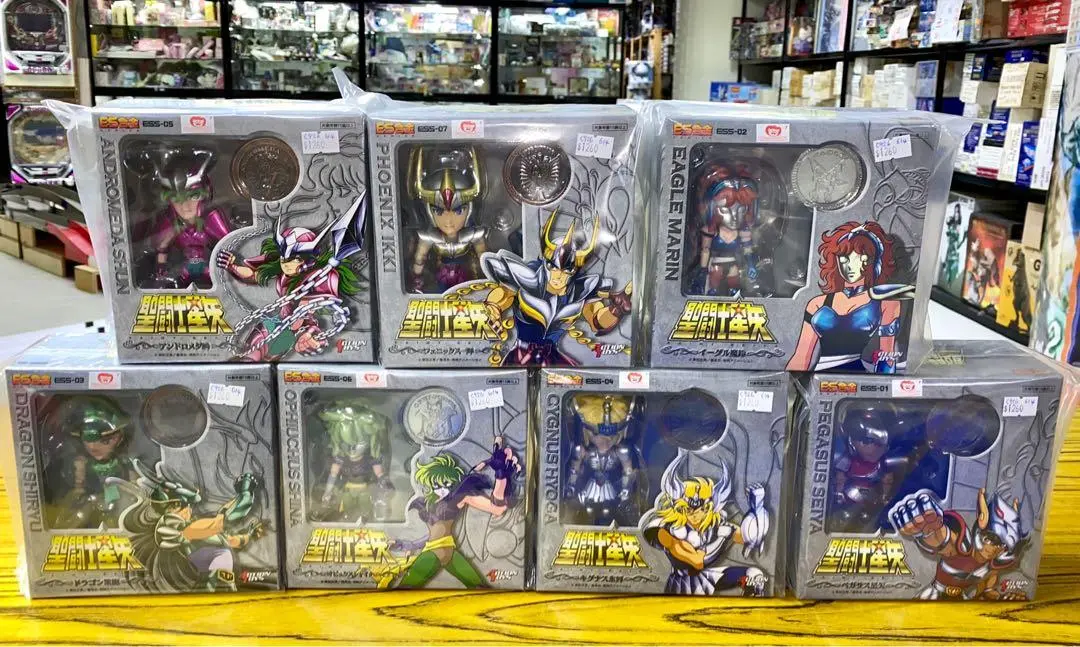 C926-614 Action Toys Es 合金 Saint Seiya 聖鬥士星矢 魔鈴 子龍 冰河 一輝 星矢 瞬 Shina Set Of 7 1